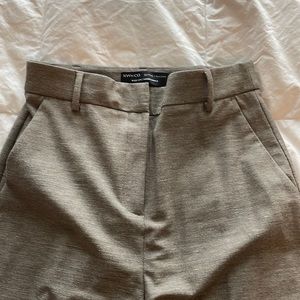 See previous listing for matching blazer. Taupe ultra high waist wide leg pant